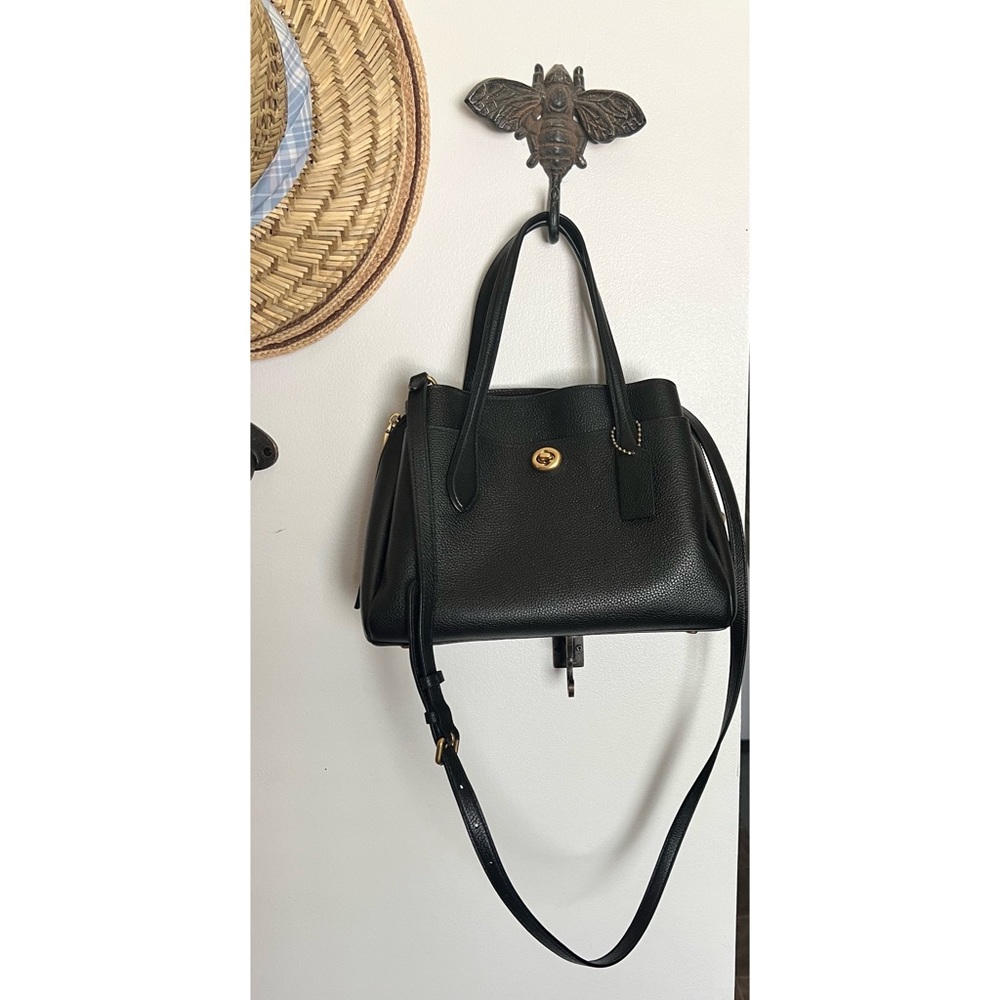 Coach black leather bag